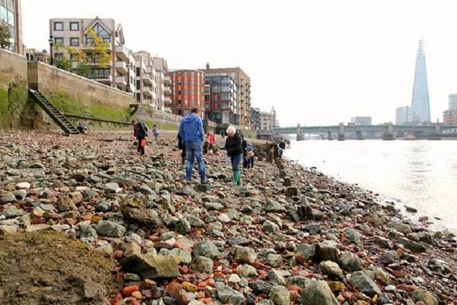 On the foreshore.